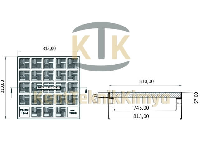 Kompozit Kare Rögar Kapağı Takımı 800x800 mm