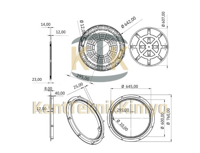 Kompozit Rögar Menhol Kapağı Takımı ø600mm TT1 Eko Serisi B125