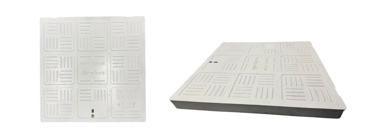 Kompozit Kare Rögar Kapağı Takımı 560x560 mm B125 - Kompozit Kare Rögar Kapakları