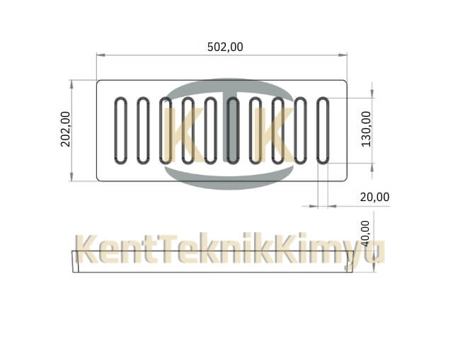 Kompozit Yağmur Suyu Izgara Takımı 200x500 mm