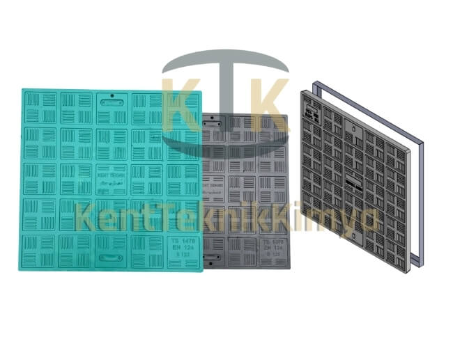 Kompozit Kare Rögar Kapağı Takımı 1000x1000 mm
